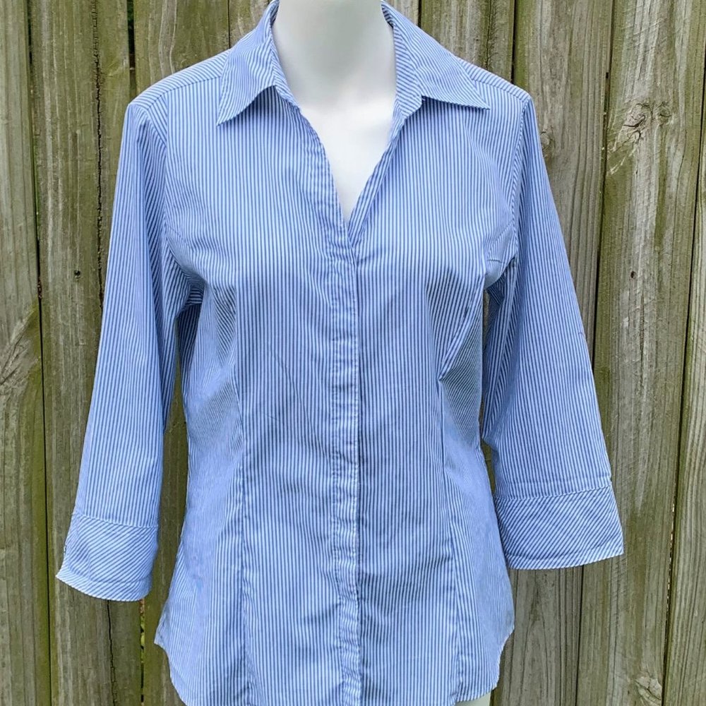 Riders by Lee East Care blue & white pin stripe
